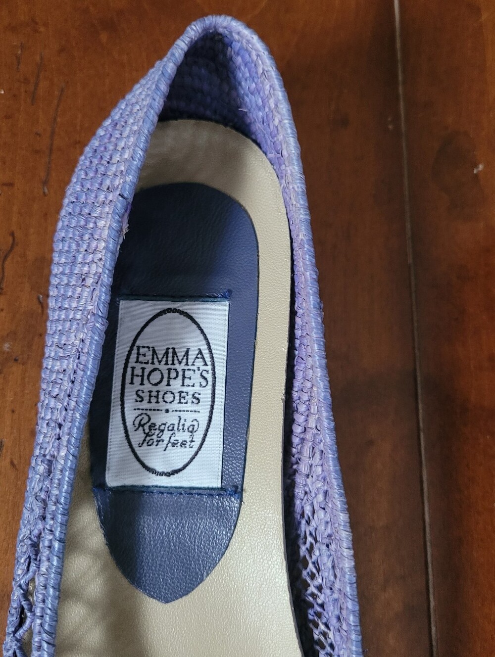 Emma Hope Zig Zag Bow Raffia Round Ballet Blue Sz 40 EU / US 9 - Picture 5 of 11